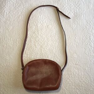 SALVATORE FERRAGAMO Vintage Brown Embossed Lizard Camera Crossbody Leather Bag